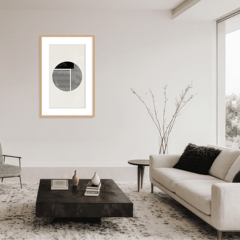 Abstract Minimalist Round by  - Picture Frame Painting on Paper, 48" H x 32" W x 1.5" D, Wrapped Canvas, Does Not Apply