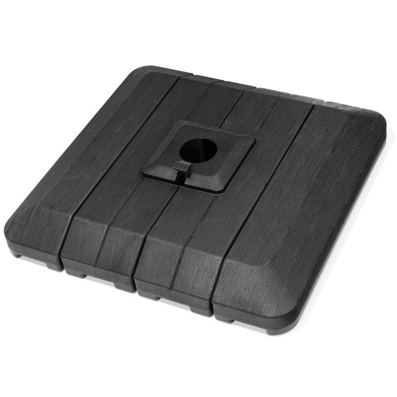 Shabila 350 Lb. Base de parasol autoportante en plastique / acrylique, Noir