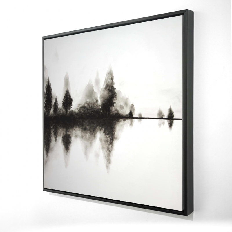 Réflexion - Toile encadrée de paysage noir pour la décoration intérieure
