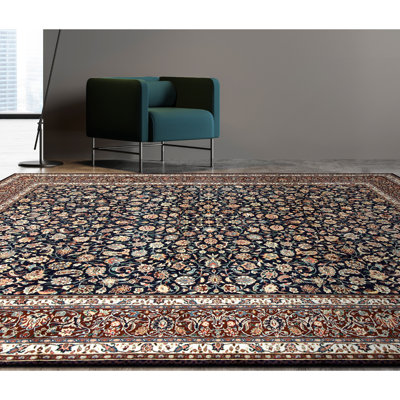 Tapis rectangulaire en laine noué à la main