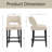 Upholstered Counter Height Bar Stool With Solid Wood Legs Set of 4-1903564801-1903564800