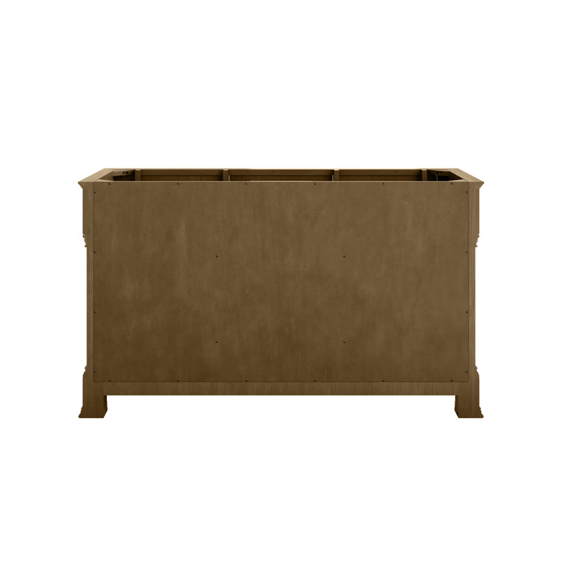 Brookfield 60'' W Double Vanity, Eternal Jasmine Pearl, Honey Oak