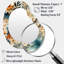 Terre cuite chaude et motif floral floral bleu - Art floral en métal - Miroir mural asymétrique