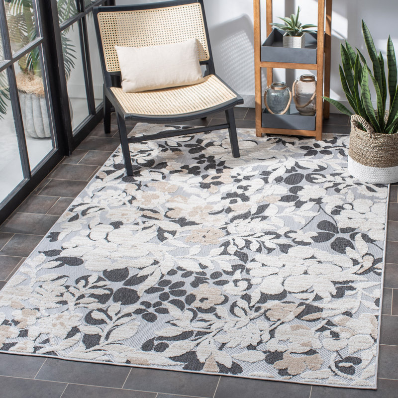 Glaston Performance Floral Rug, Rectangle 6' x 9'