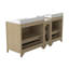Armoire de meuble-lavabo double 72 po, comptoir blanc autoportant, panneau frontal et contreplaqué, conception combinable, charnières de tiroir à fermeture en douceur, configuration en tracas, structure en contreplaqué de style contemporain,
