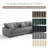 3 - Piece Upholstered Light Gray Faux Rabbit Fur Flannel Modular Sectional Sofa with Armrests & Throw Pillows-1424484372