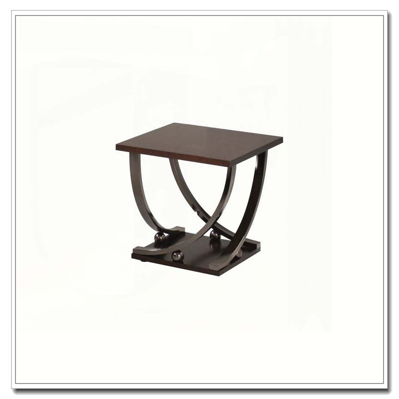 Table de bout en nickel noir avec tablette inférieure