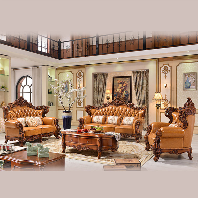 Romero Living Room European Style Solid Wood Carving Sofa | Wayfair