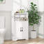Armoire de rangement pour salle de bain Haslom, armoire de rangement autoportante avec portes doubles et tablette réglable pour la salle de bain