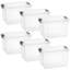 Latitude Run® Clear Storage Bins with Lids, 6 Pack- Plastic Storage Boxes for Home- 4.5 Quart-1218515840
