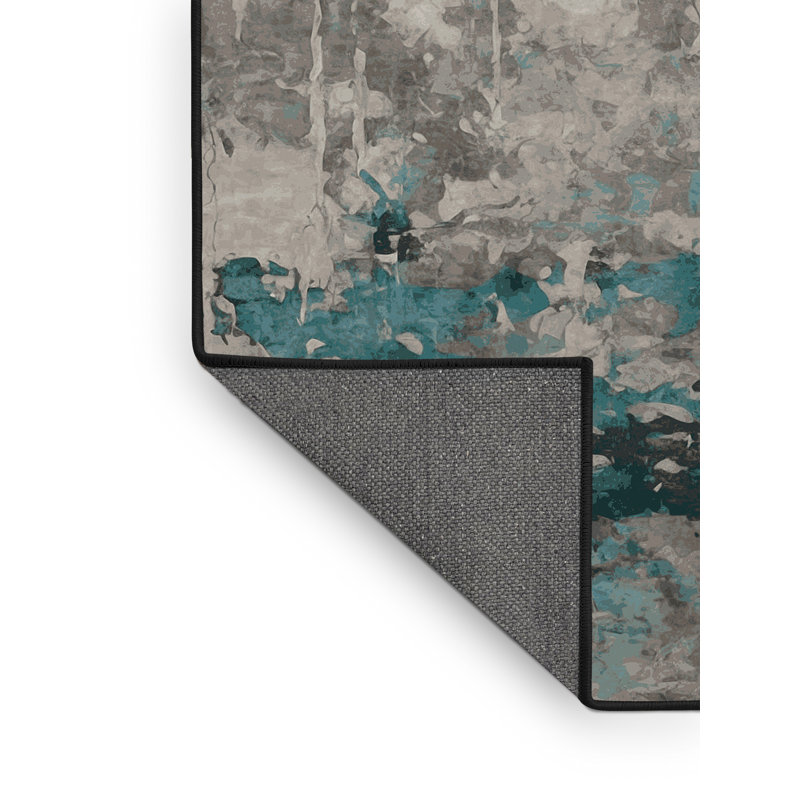 Tapis gris soyeux et moelleux, Rectangle 2 pi x 3 pi