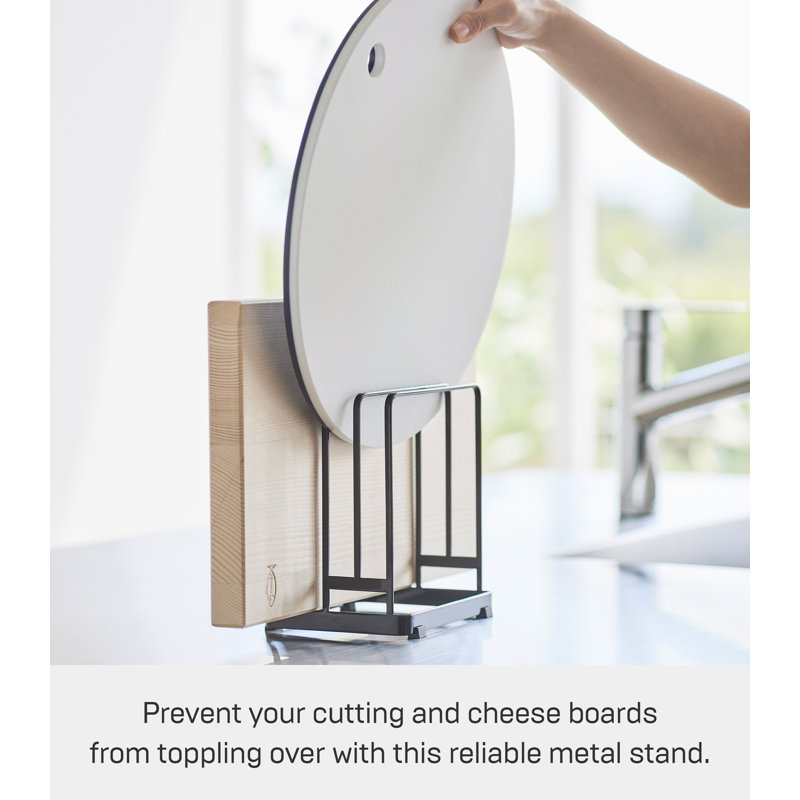 Black Steel Cylinder Crock Cutting Board Stand