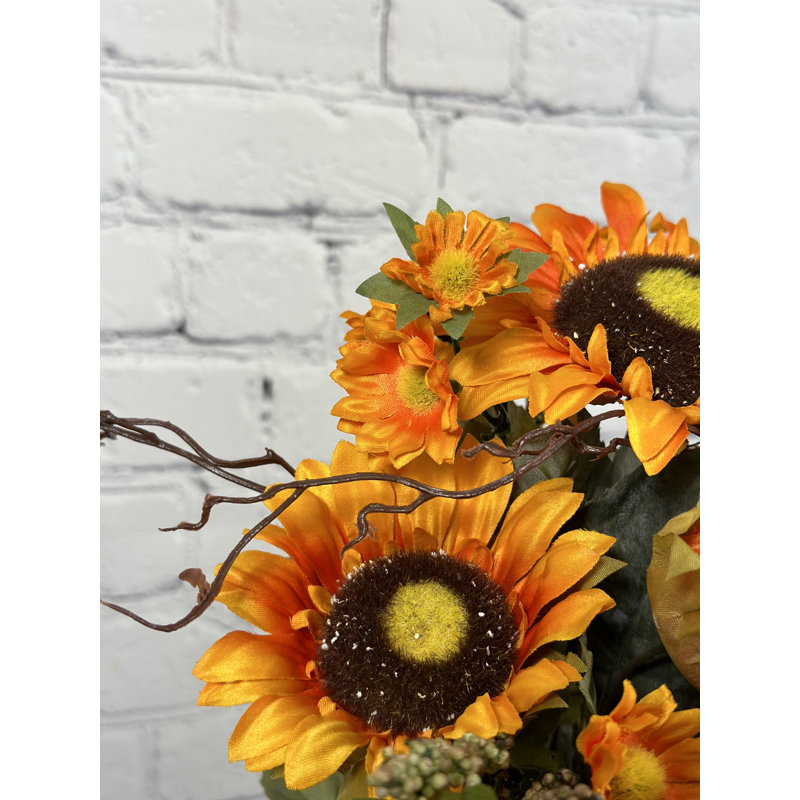 11 tournesols artificiels, Récoltes, H 18,5 po x l 16 po x P 6 po