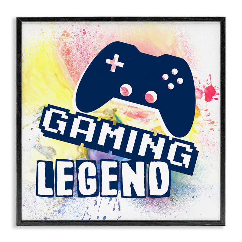 Gaming Legend Modern Splatter Framed Giclee, design by Marcus Prime, 12" H x 12" W, Midnight Black Framed Giclee