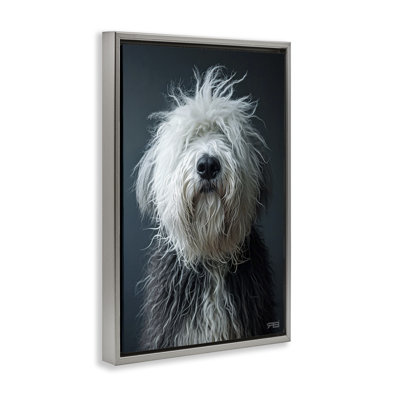 «Shaggy Pup Portrait», toile flottante encadrée par Roozbeh Bahramali