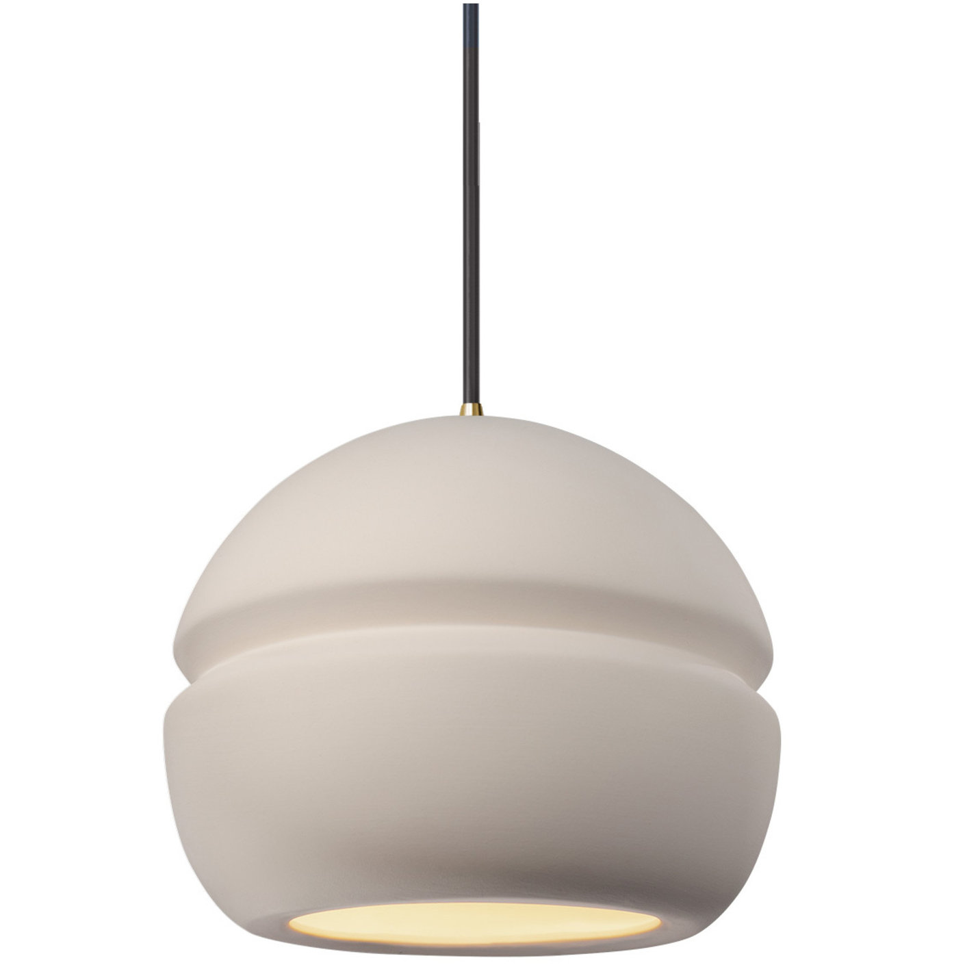 Logan Dimmable Globe Single Light Pendant, Bisque, Antique Brass