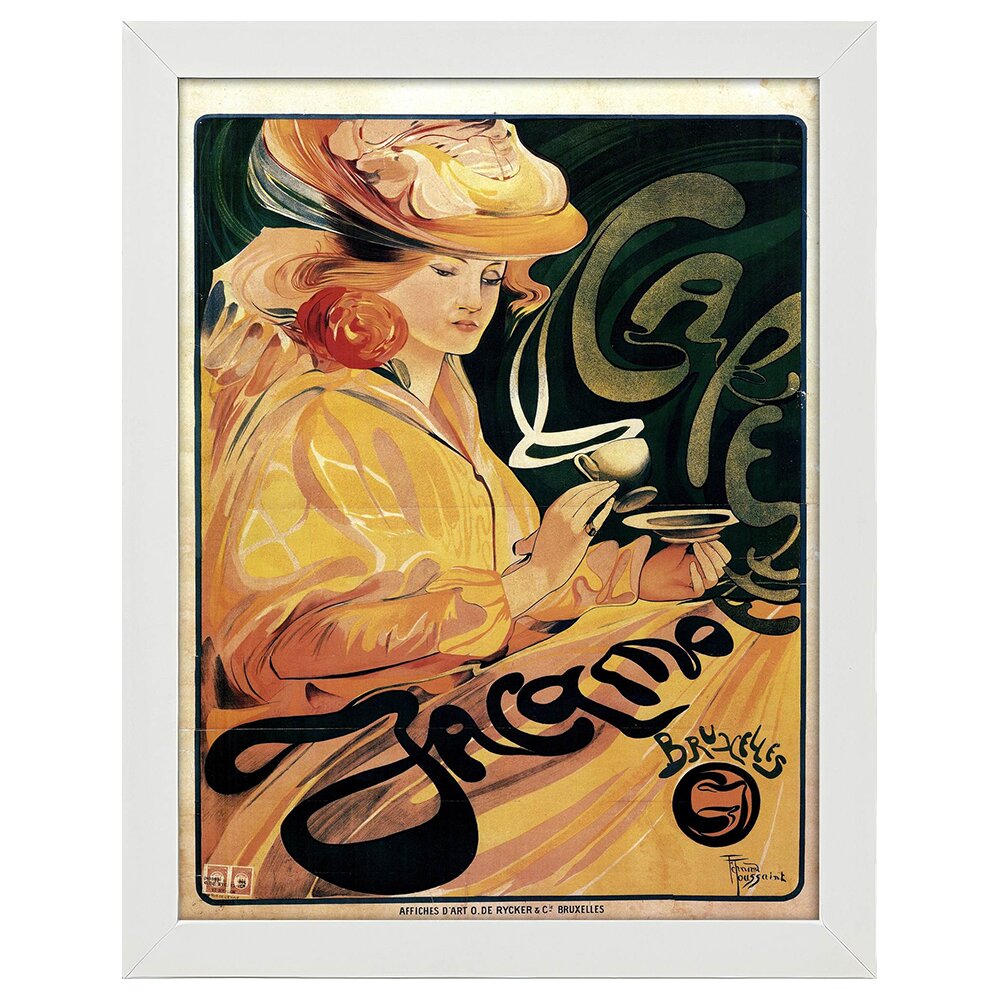 Leinwandbild Vintage Advertising Poster Café Jacqmott