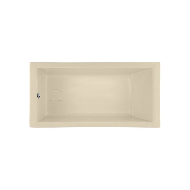 Marlie 60'' L Soaking Bathtub, Bone, Matte Black