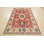 Tapis rouge en laine noué à la main de conception unique 6 pi 2 po x 8 pi 7 po Gabbriella