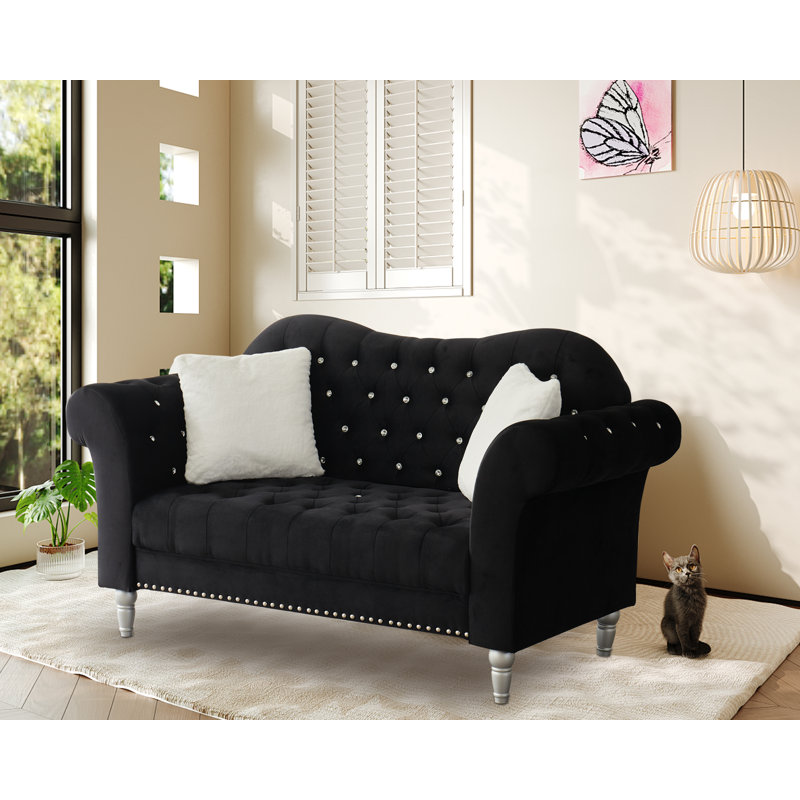 Canapé Chesterfield Josielyn, Noir