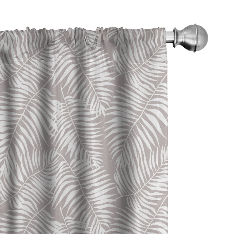 Semi Sheer Curtain Pair, 56" W x 95" L, Warm Taupe/White