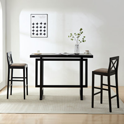 Upholstered Counter Stool with Solid Wood Frame