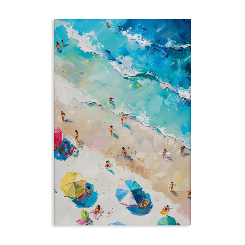 «Family Beach Fun Day», toile par LSR Design Studio, H 24 po x l 16 po