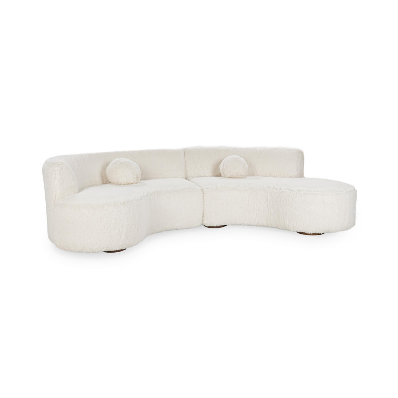 Octavia 2 - Piece Upholstered Corner Sectional, Vanilla Plush 