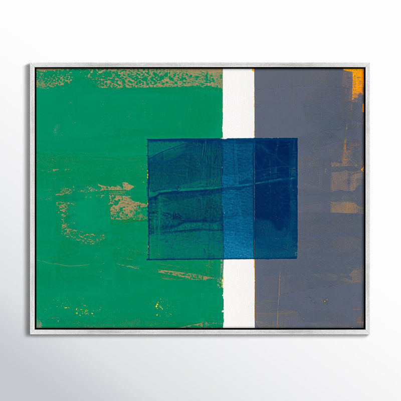 Bold In Blue 1 Print by Andrea Stokes, Silver Framed, 40" H x 50" W x 1.38" D