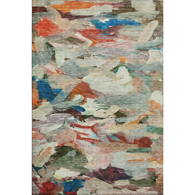Premium Machine Washable Dahl AMF1075 Abstract Rug