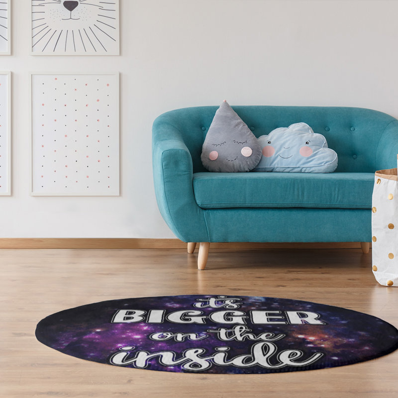 Tapis de l’espace adventure citation en poly-chenille, Rond 5 pi