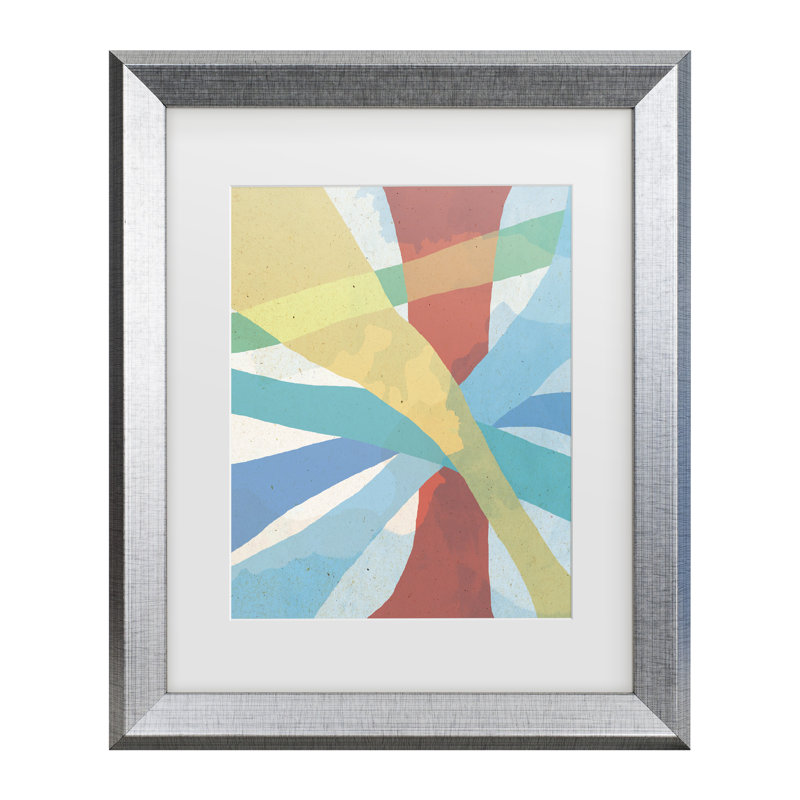 Bolog Aylin Demir Lines Matted Framed Art, 14.5" H x  17.5" W, Silver Framed