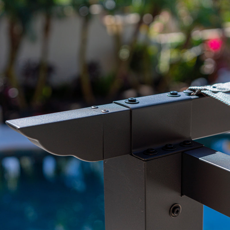 Florence  Aluminum Pergola in Gray Powder-Coated Finish with Adjustable Canopy, Cocoa, 11 ft. W x 16 ft. D