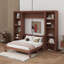 Lit escamotable double avec bureau et bibliothèque-187079613