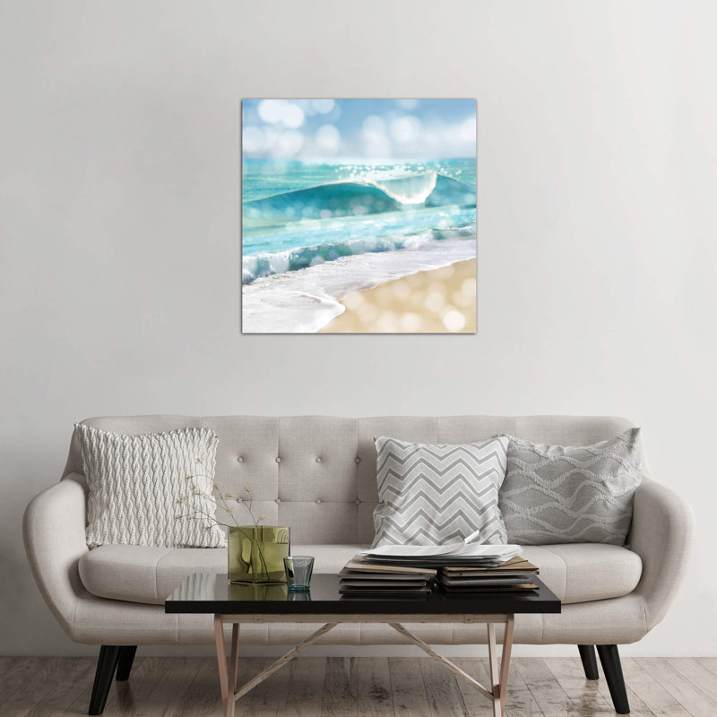 'Ocean Reflections I' by Kate Carrigan Graphic Art Print on Wrapped Canvas, 93.98 cm H x 93.98 cm W x 1.91 cm D