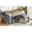 Lit mezzanine simple avec construction - tiroir, tablette, bureau, grand espace de rangement gris-710670441