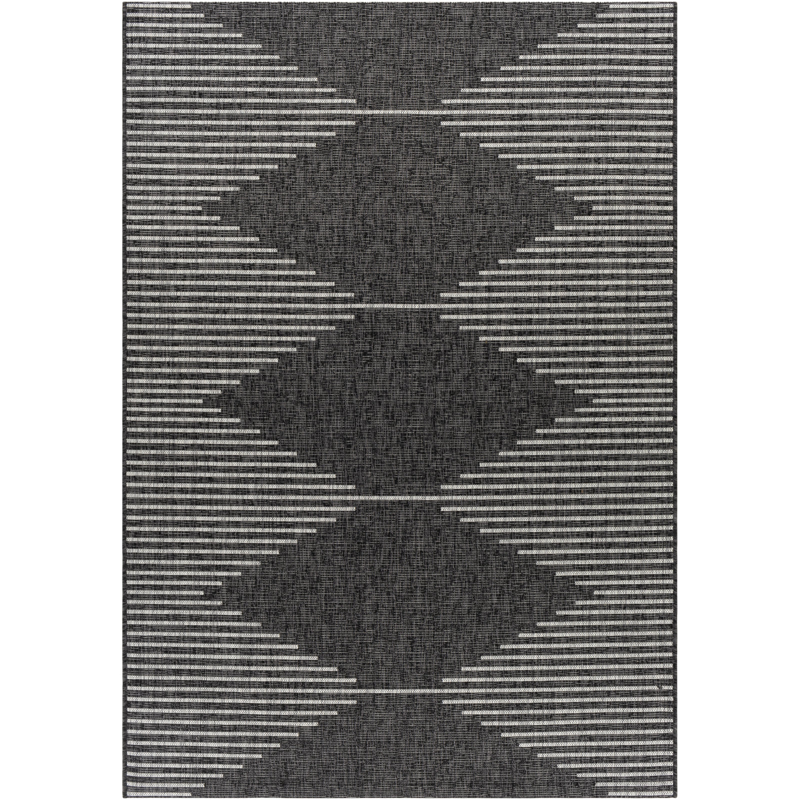 Abdulazeez Irielle Geometric Black Indoor/Outdoor Area Rug, Rectangle 2' x 2'11"