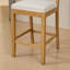 Tabouret de bar rustique en bois massif naturel avec dossier en rotin, coussin en lin mat et mousse haute résilience (lot de 2)-59388990-59388978-59388977