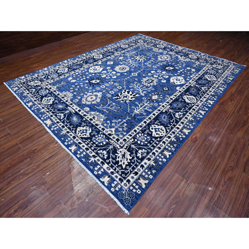 Tapis oriental en laine douce 9 pi 2 po x 11 pi 6 po Peshawar