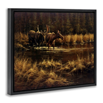 Cadre flottant Moose pair at Stream, conception de Paco Young