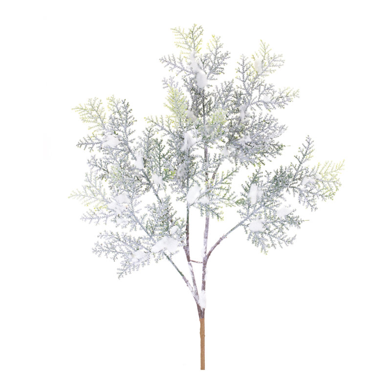 Snowy Cedar Branch Set of 12 Plastic Winter Decor