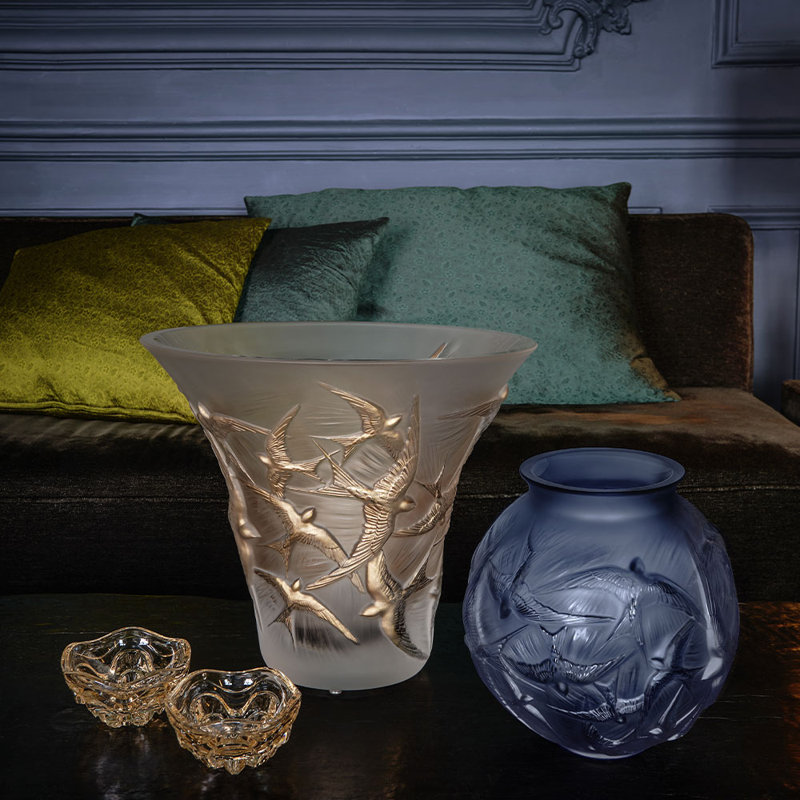 Vibration Crystal Decorative Box, Gold Luster