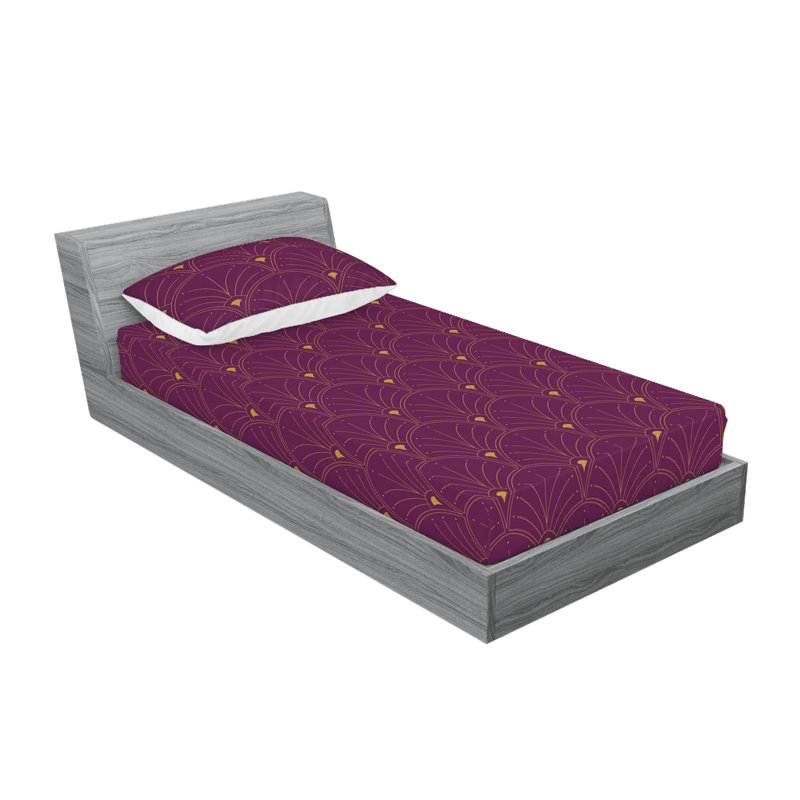 Microfiber Floral Sheet Set, Twin Sheet Set + 1 Pillowcase, Plum/Sand Brown