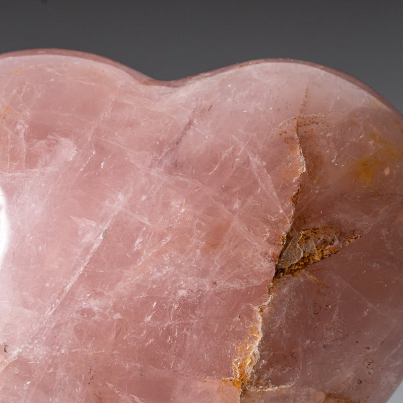 Rose Quartz Heart Cloche (0.99 Lbs), 4.5" H x 3.5" W x 1.5" D