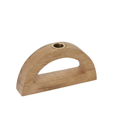 Fauve 4'' H Wood Tabletop Candlestick