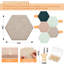16 pièces de panneau de liège hexagonal pour murs avec 50 punaises en bois de 6,7 po x 5,9 po en tuiles de bricolage