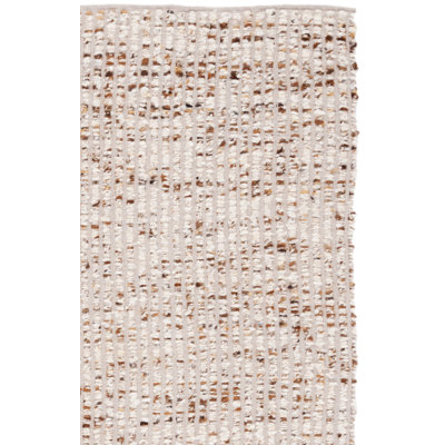 Tapis en laine et en jute tissé à plat Natura en ivoire / beige