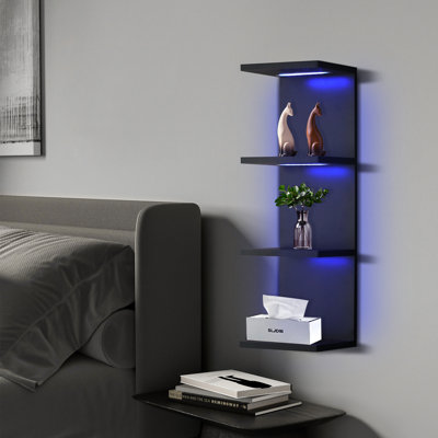 29.99''H 4-Tier Wall Shelf with RGB Lights