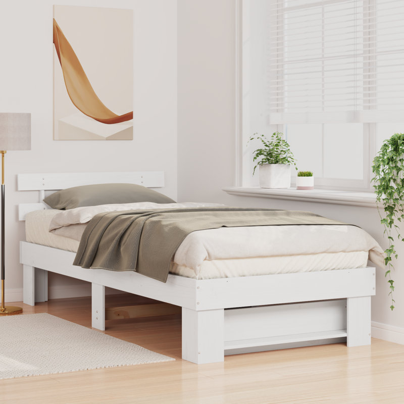 Solid Wood Bed, Single (3'), White