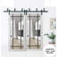 Portes coulissantes en verre transparent pour garde-robe coulissante | Lucia 2266 | Ensemble de quincaillerie robuste pour rails 6,6 pi | Portes de garde-robe en bois massif - Verre transparent-110275213-110275208